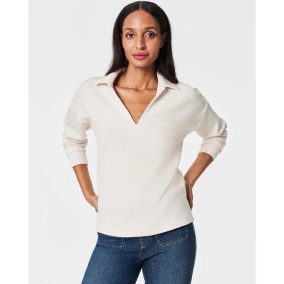 Spanx AirEssentials Polo Top Powder Size Large - Picture 1 of 6